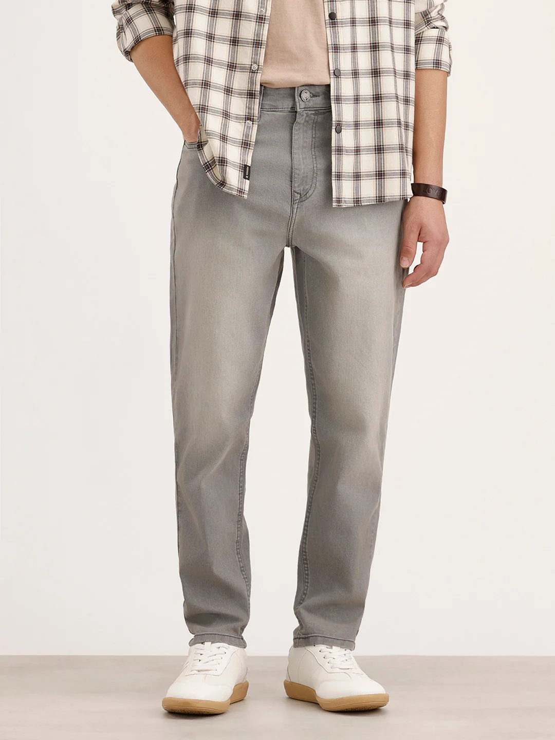 Ankle Slim Fit Denim Jeans | Grey