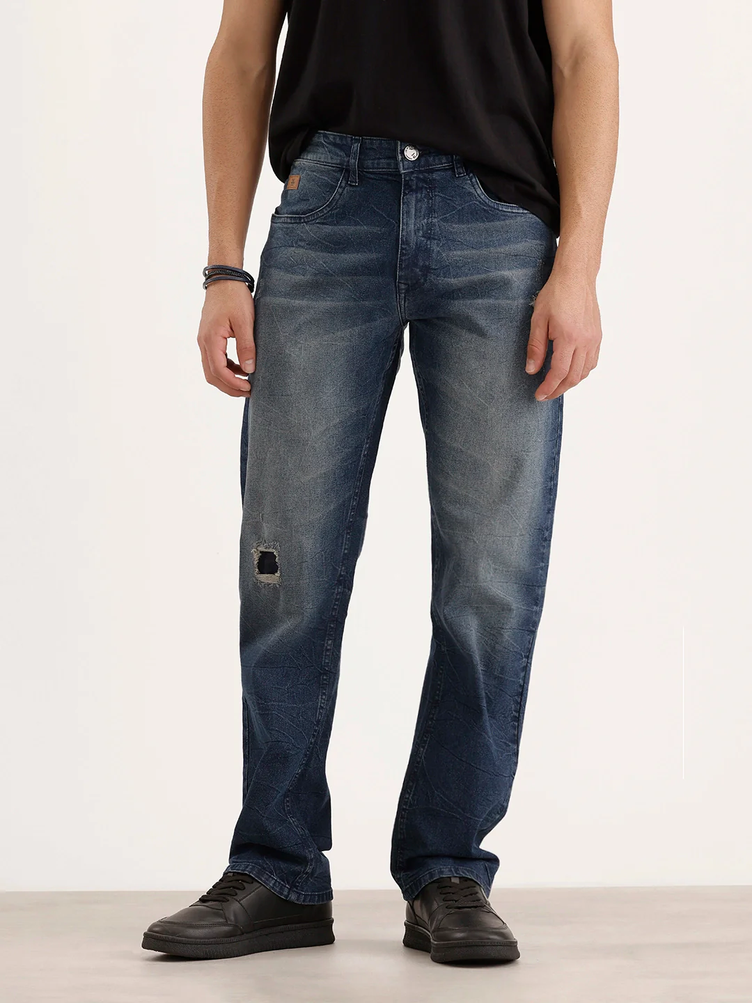 Anti Fit Distressed Denim Jeans | Blue