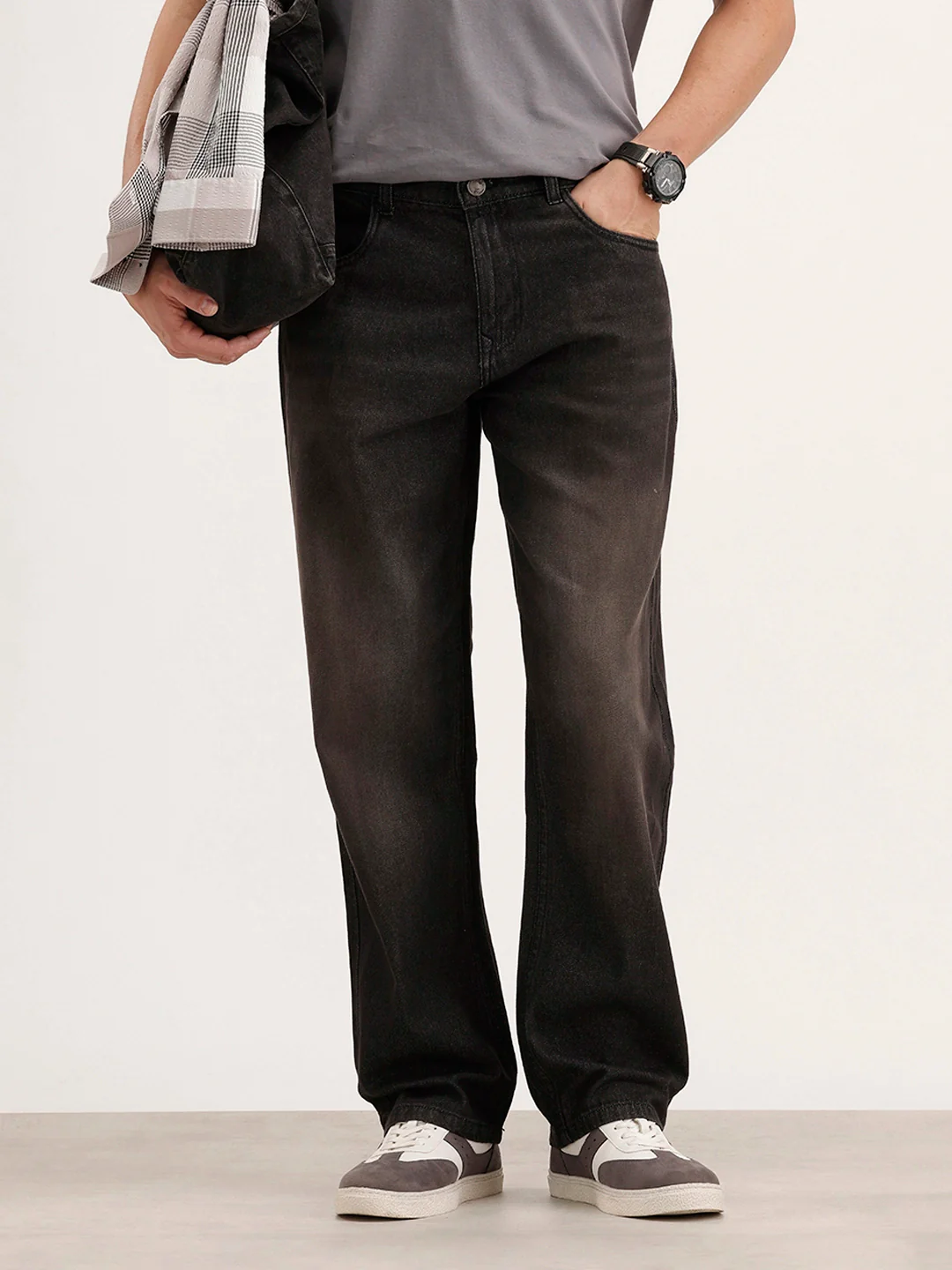 Anti Fit Faded Denim Jeans | Black