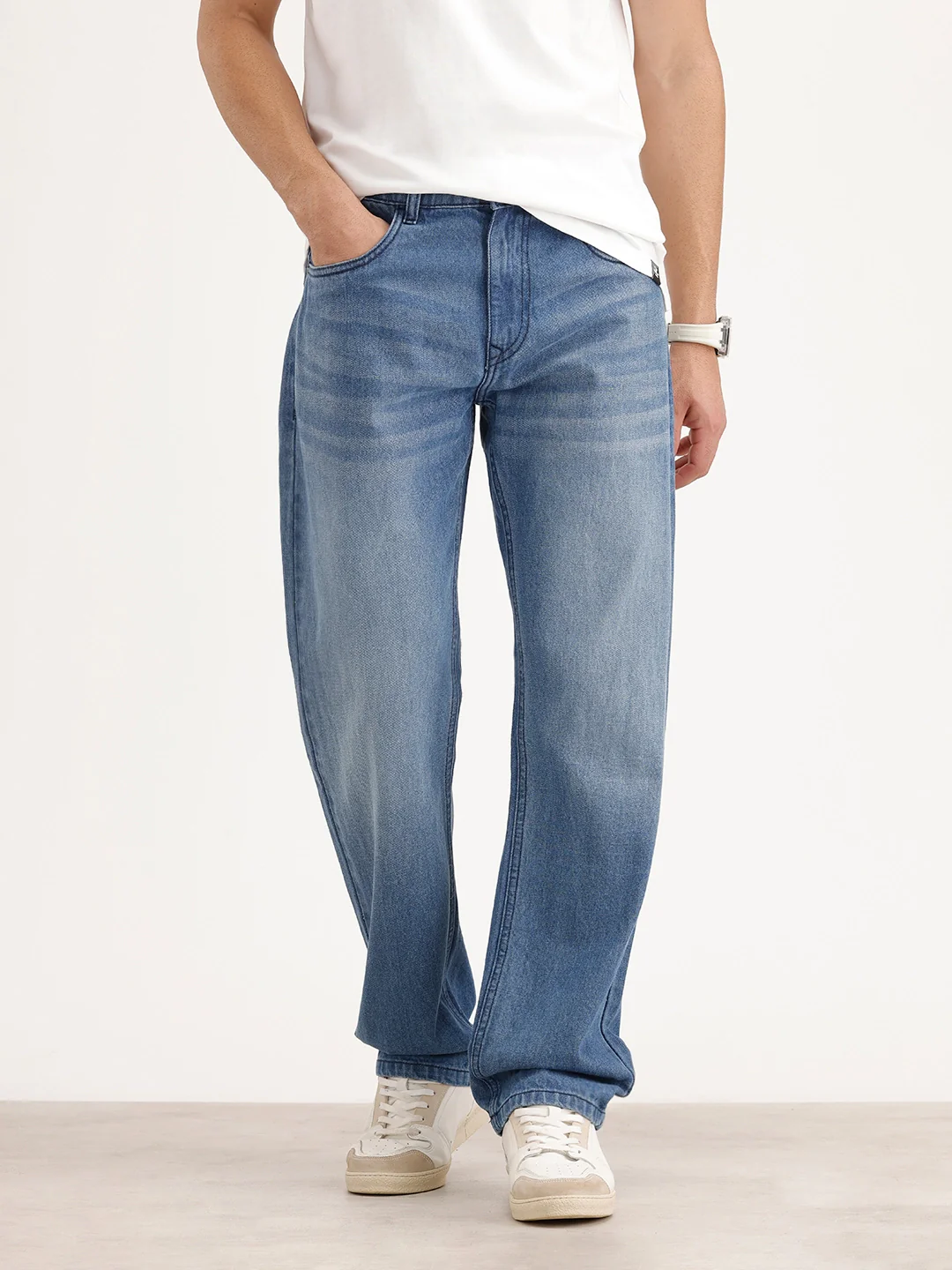 Anti Fit Faded Denim Jeans | Light Blue