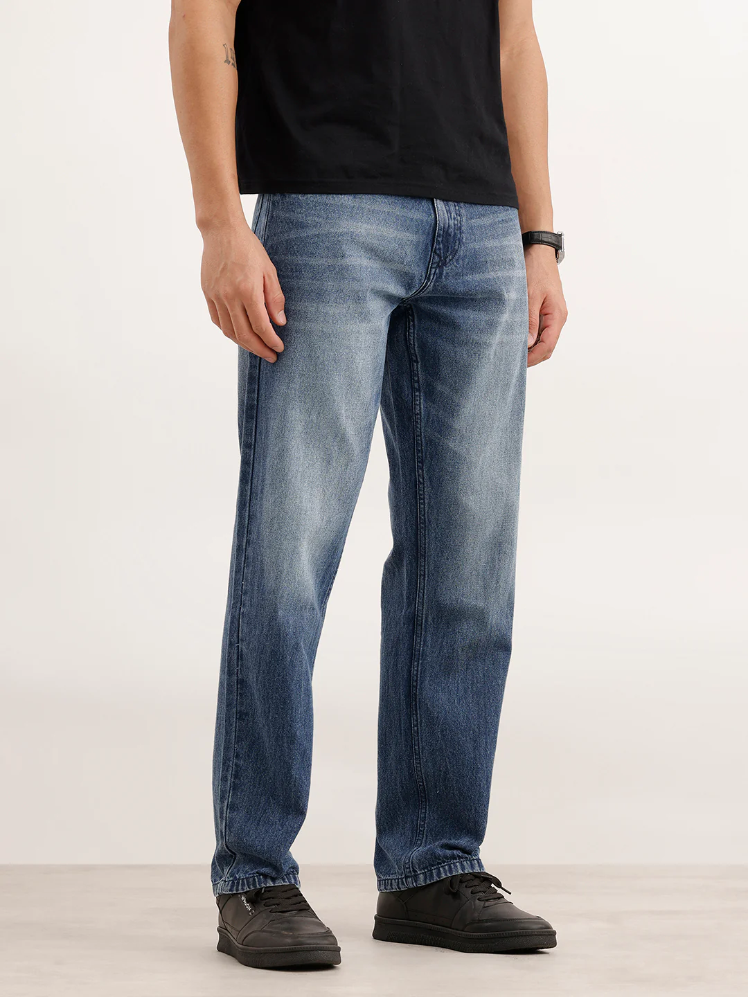Anti Fit Faded Denim Jeans | Light Blue - Image 4