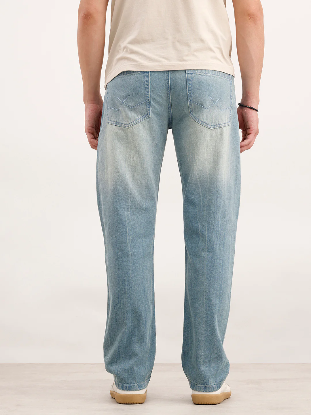 Anti Fit Faded Denim Jeans | Light Blue - Image 3