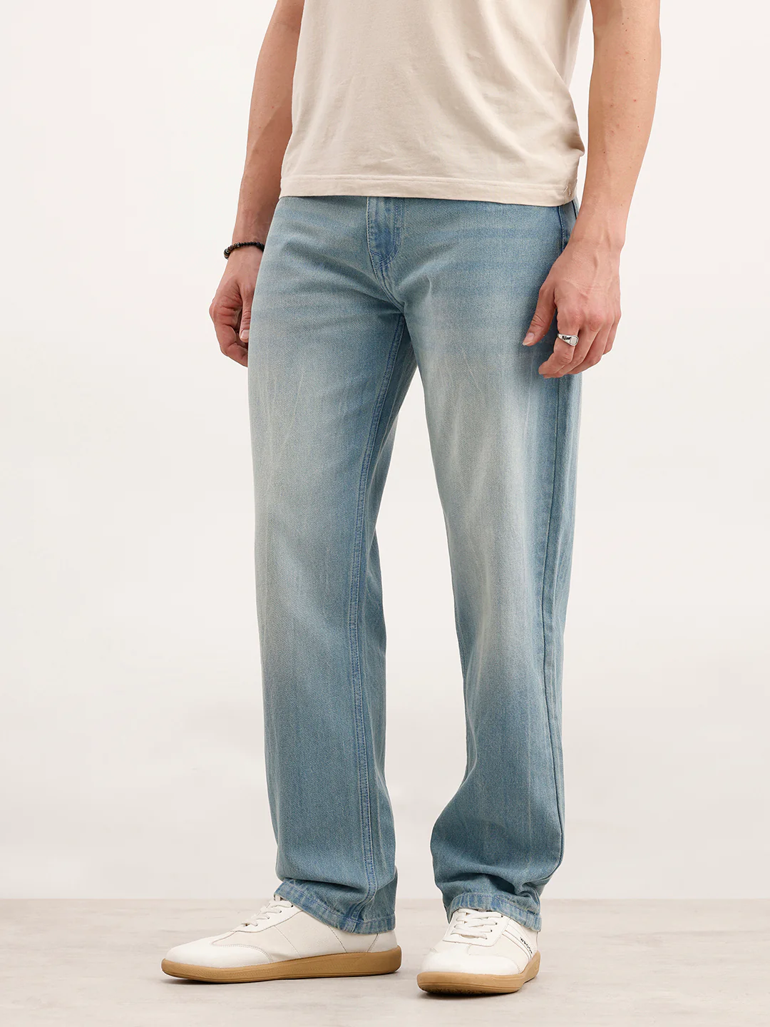 Anti Fit Faded Denim Jeans | Light Blue - Image 4