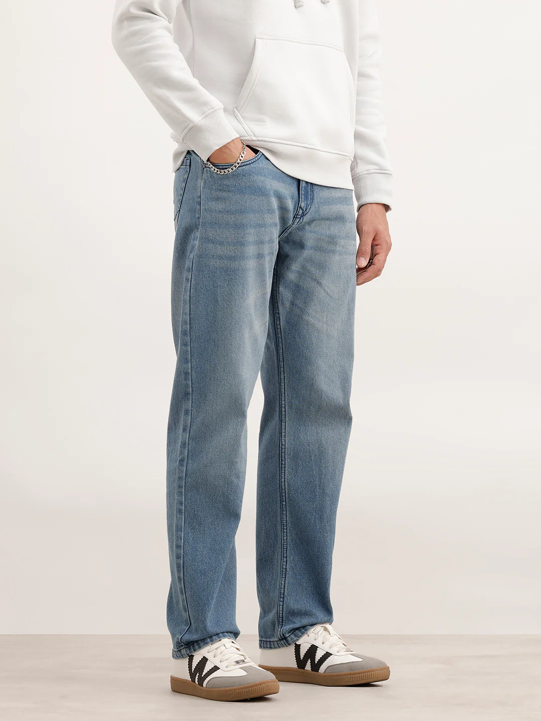 Anti Fit Faded Denim Jeans | Light Blue - Image 4