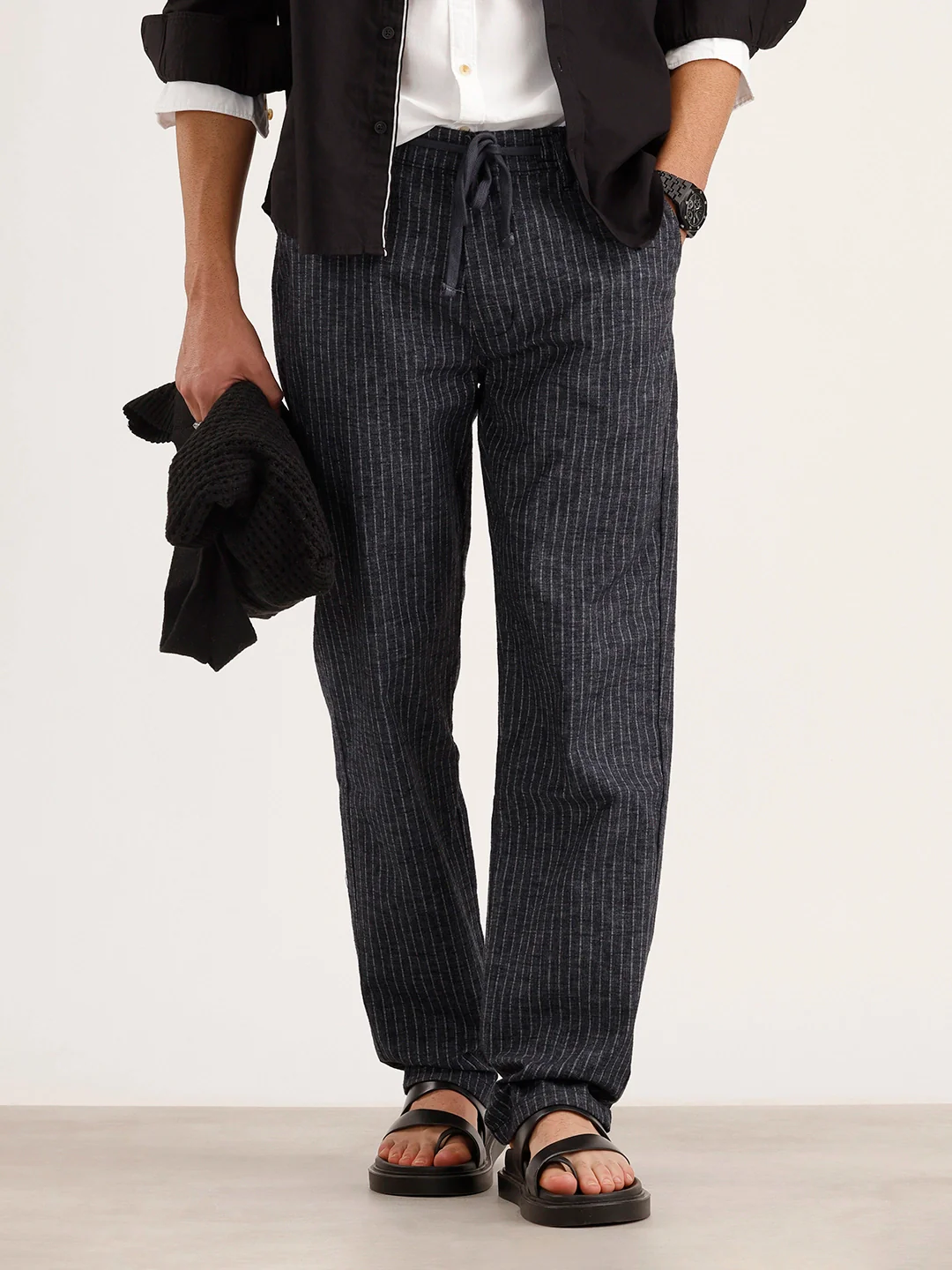 Anti Fit Striped Trouser | Blue