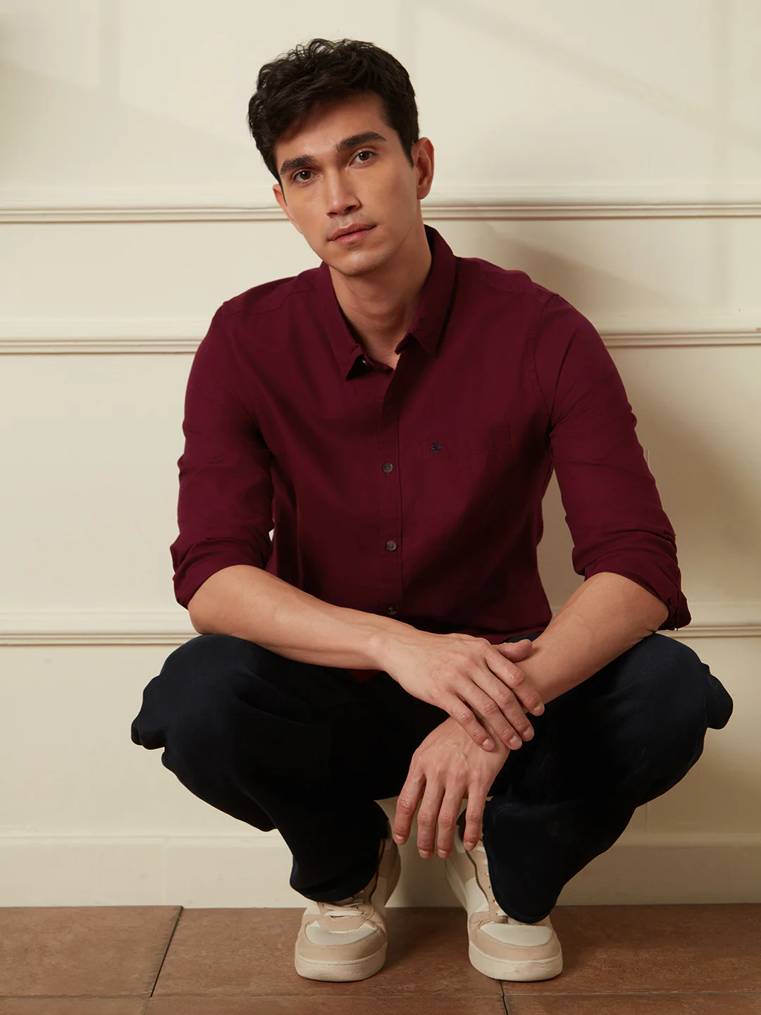 Classic Pure Cotton Shirt | Maroon