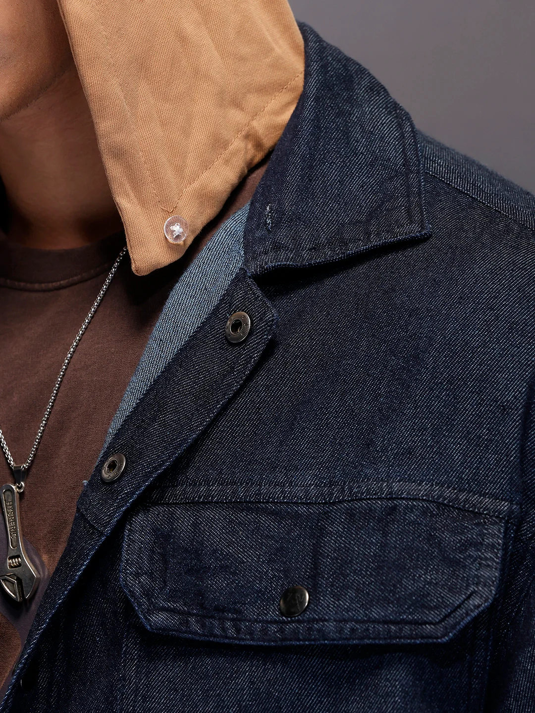 Back Printed Hooded Shirt | Blue - Image 5