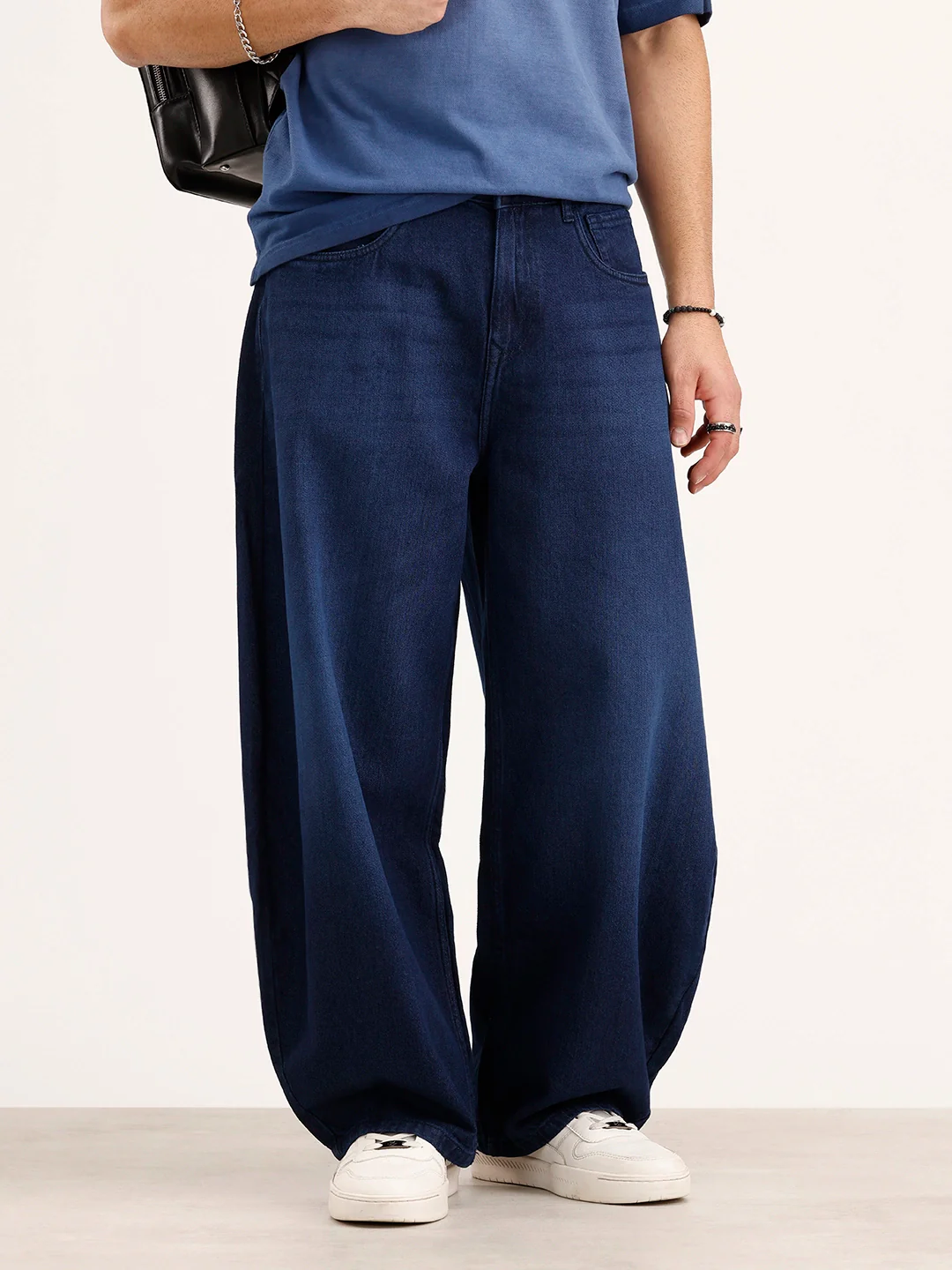 Balloon Fit Denim Jeans | Dark Blue