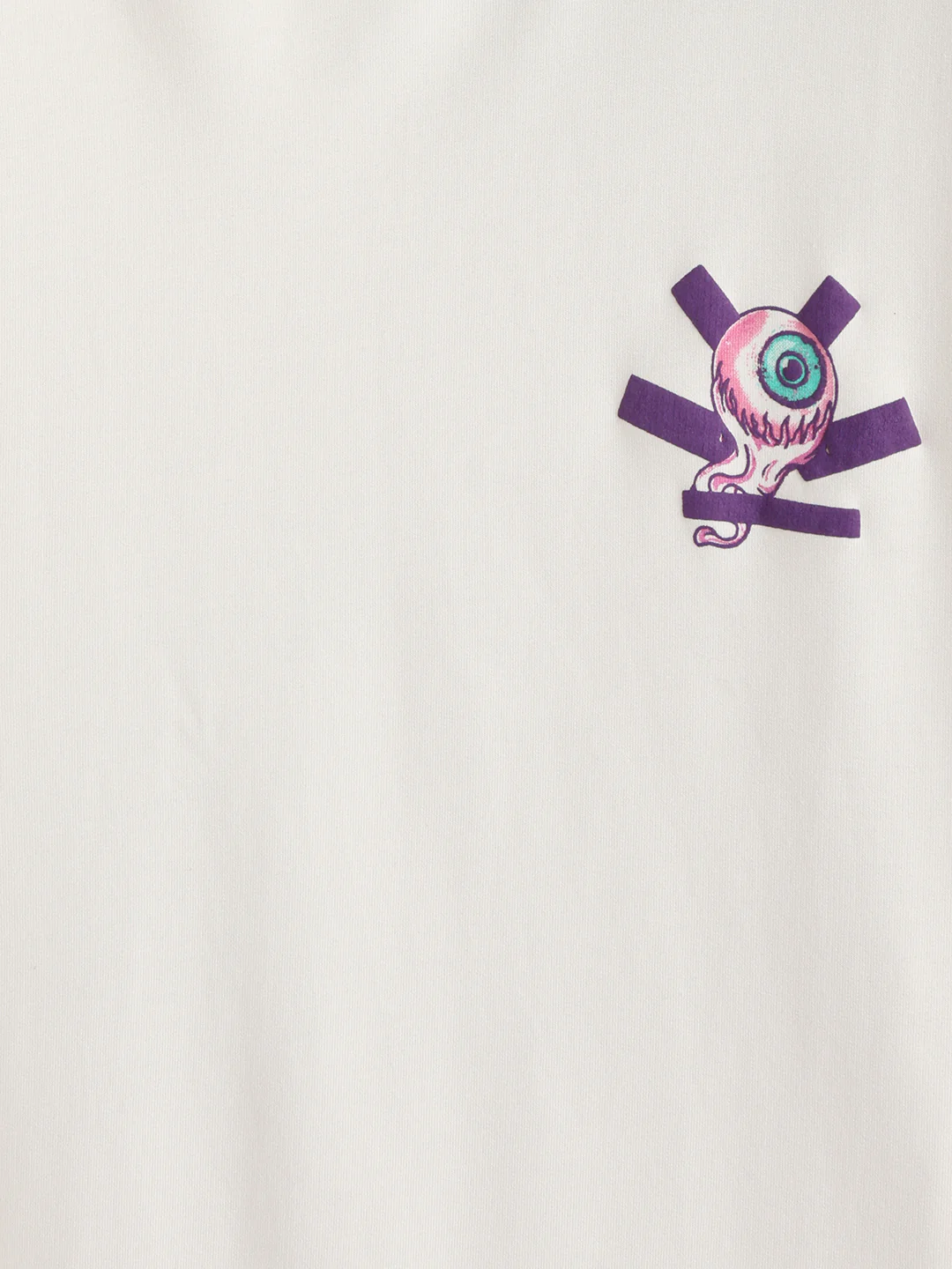 Bizarre Elements Inspired Look Deep Inside Eyeball Back Print Crew Neck T-Shirt | Off White - Image 9