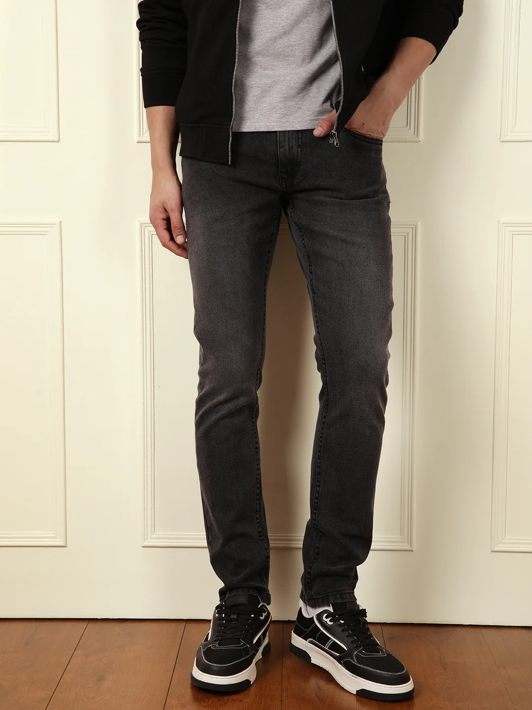 Faded Slim Fit Jeans | Black