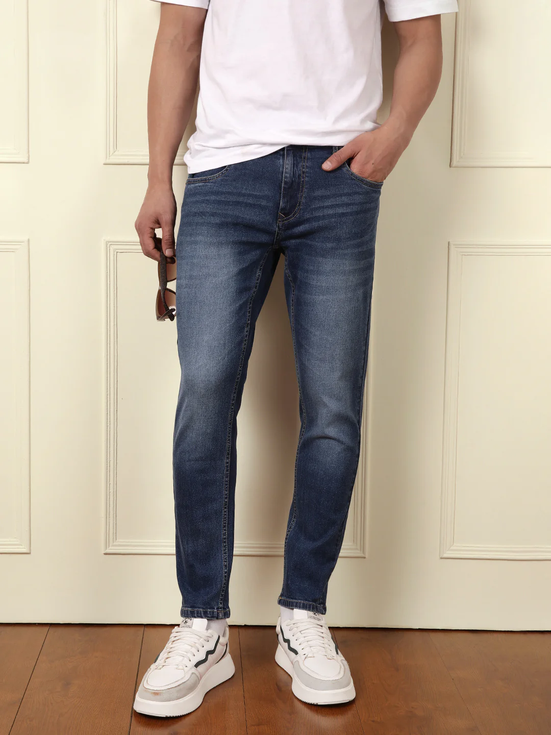 Heavy Fade Skinny Crop Jeans | Blue