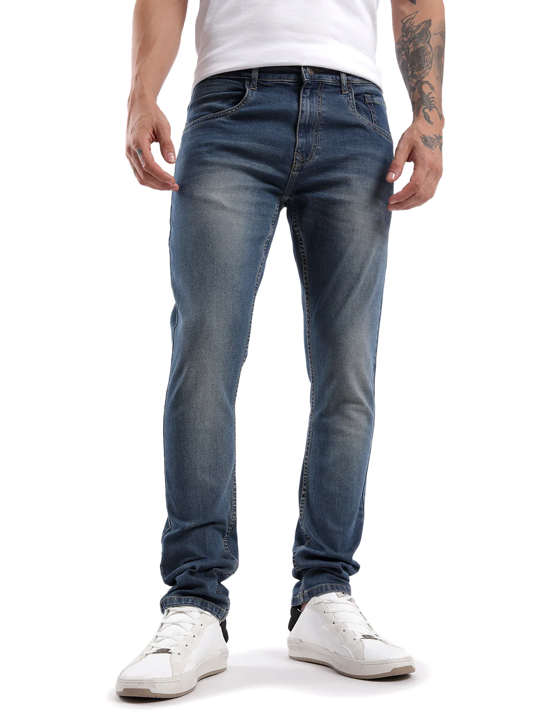 Blue Tread Five Pocket Jeans