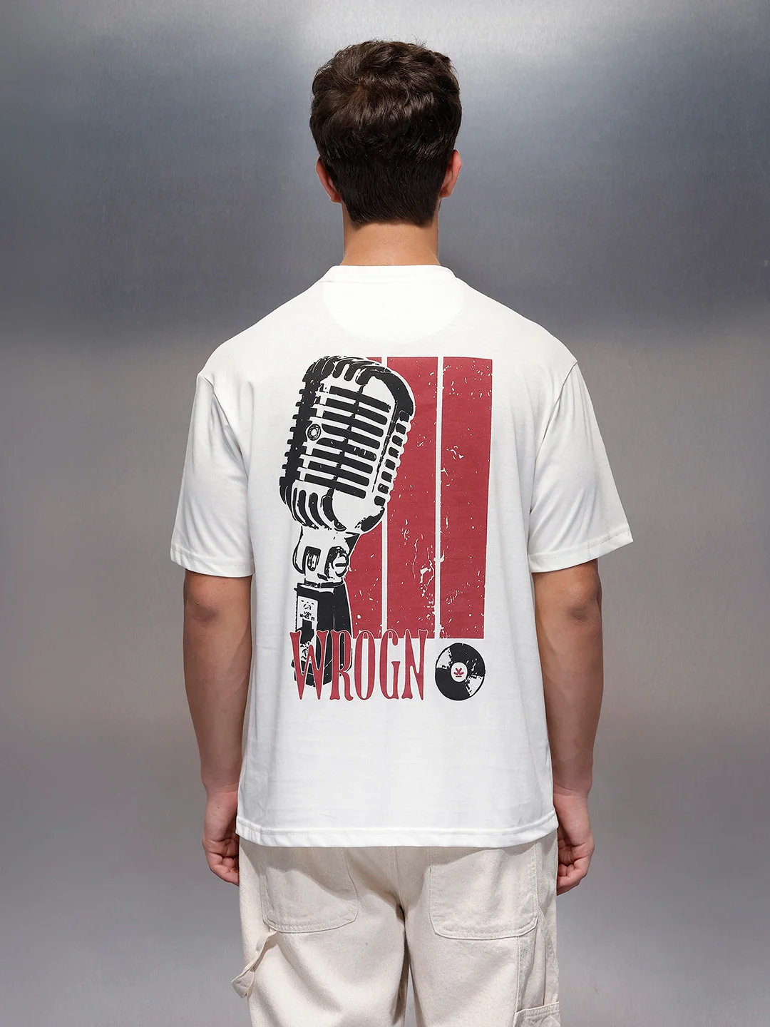 Casual Back Printed Oversized T-Shirt | White - Image 3