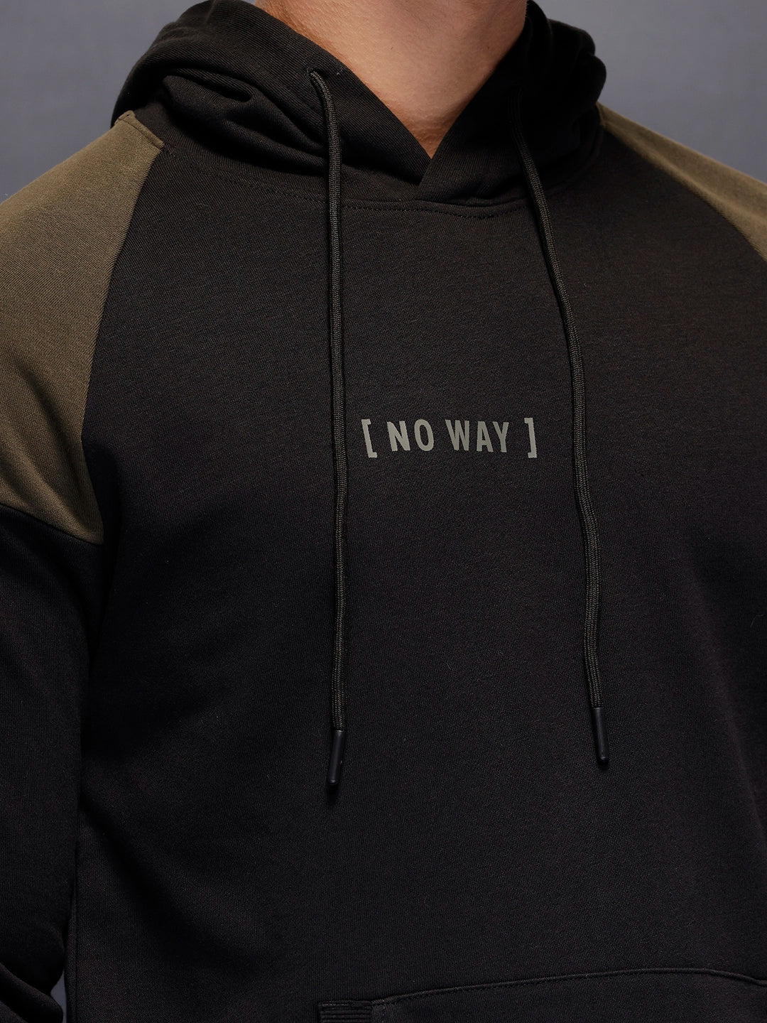 Casual Cut & Sew Hoodie | Black - Image 5