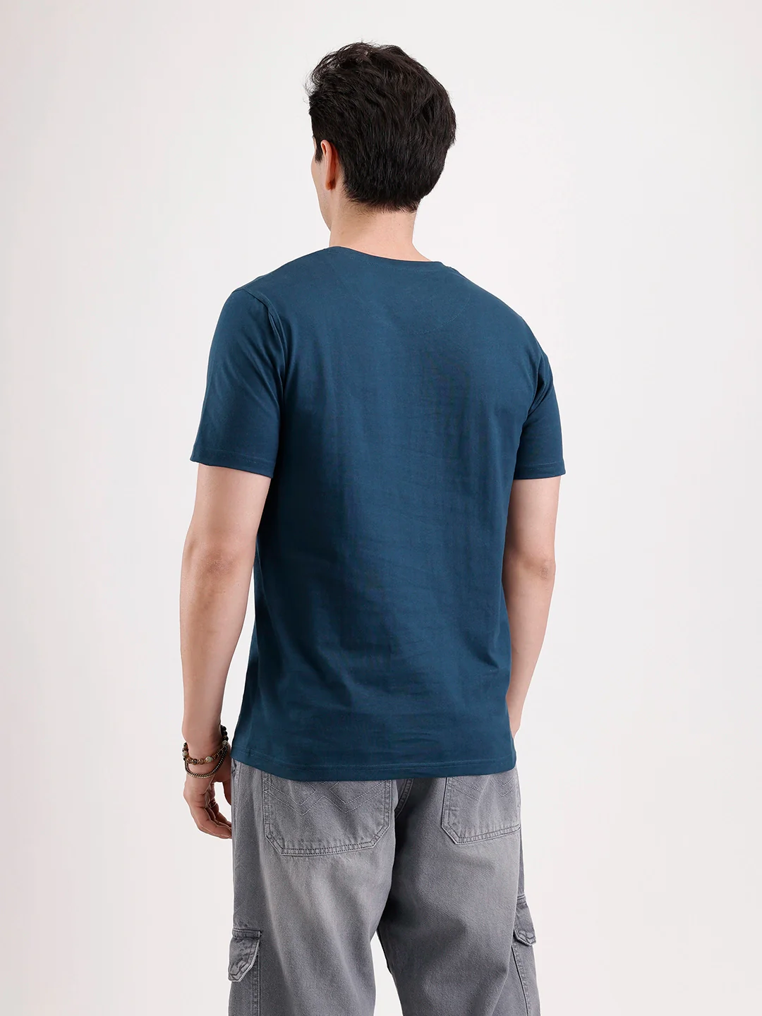 Casual Foil Printed T-Shirt | Teal - Image 3
