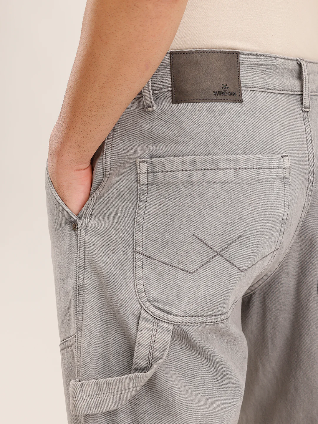 Casual Grey Carpenter Fit Trousers | Mid Grey - Image 6