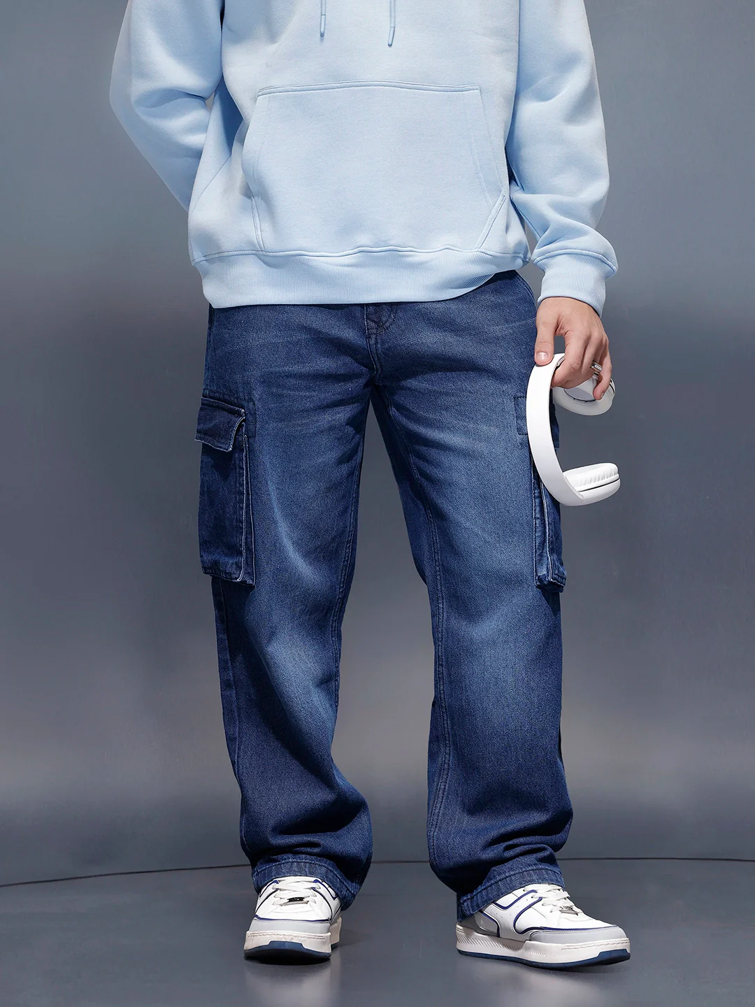 Casual Loose Cargo Fit Jeans  | Blue