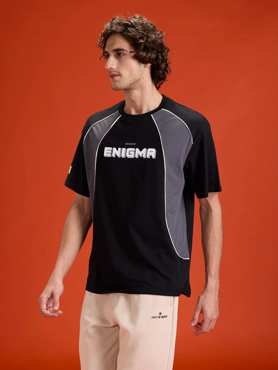 Casual Men Sporty Look Oversized Fit Tee With Print | Black