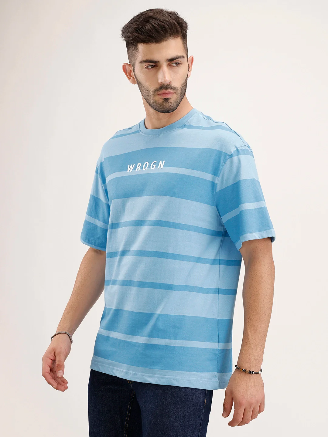 Claasic Oversized Striped T-Shirt | Blue - Image 4