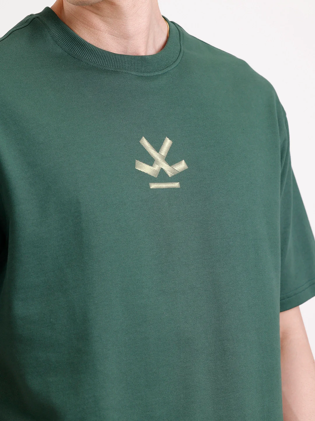 Classic Back Printed Oversized T-Shirt | Dark Green - Image 5