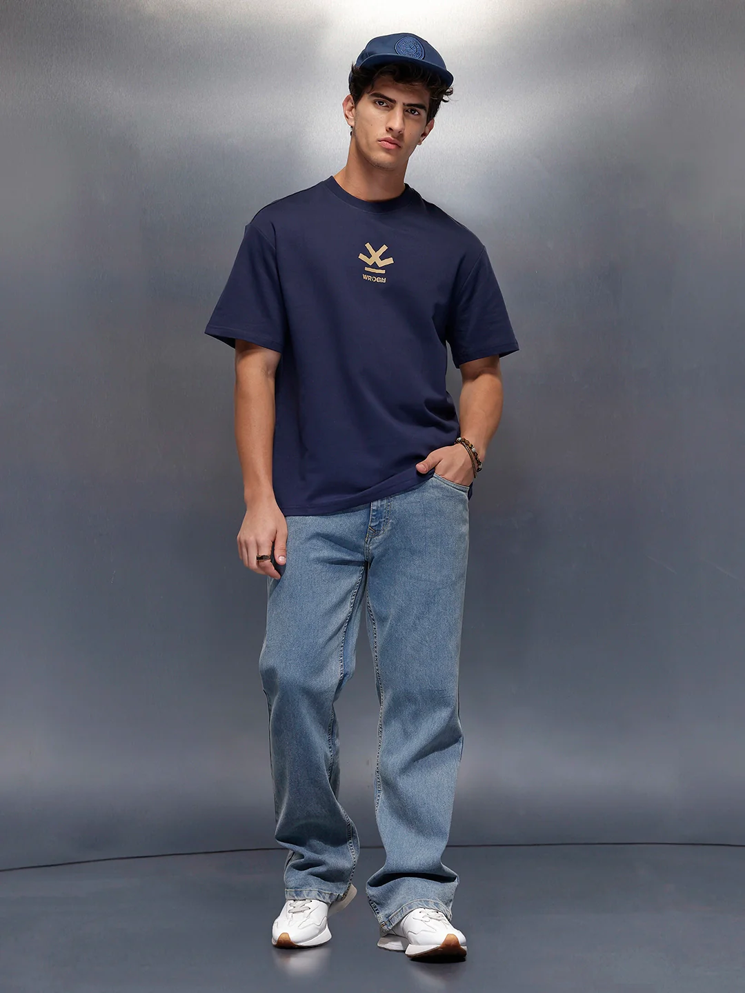Classic Back Printed T-Shirt | Navy Blue - Image 2