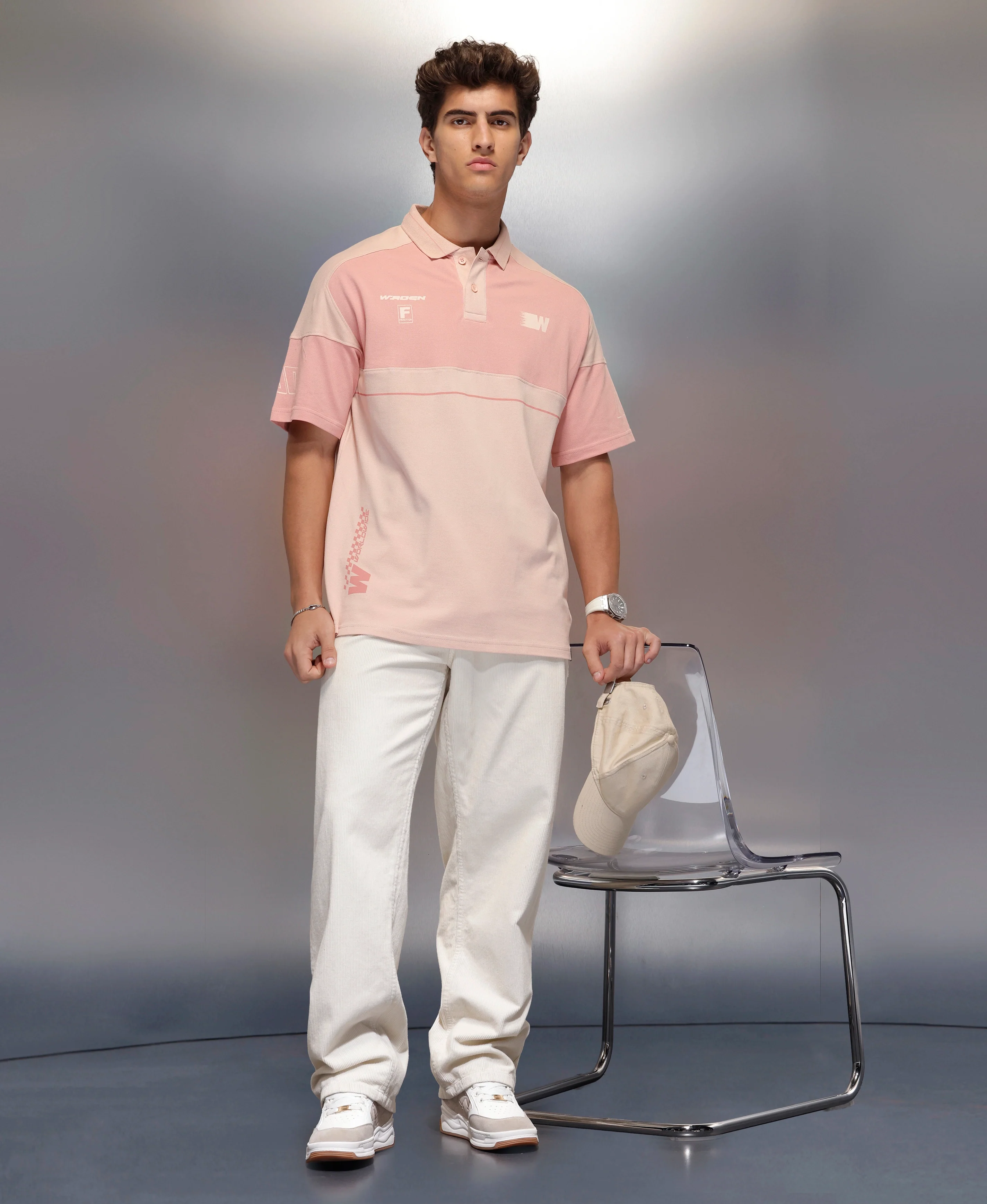 Classic Cut And Sew Polo T-Shirt | Pink - Image 2