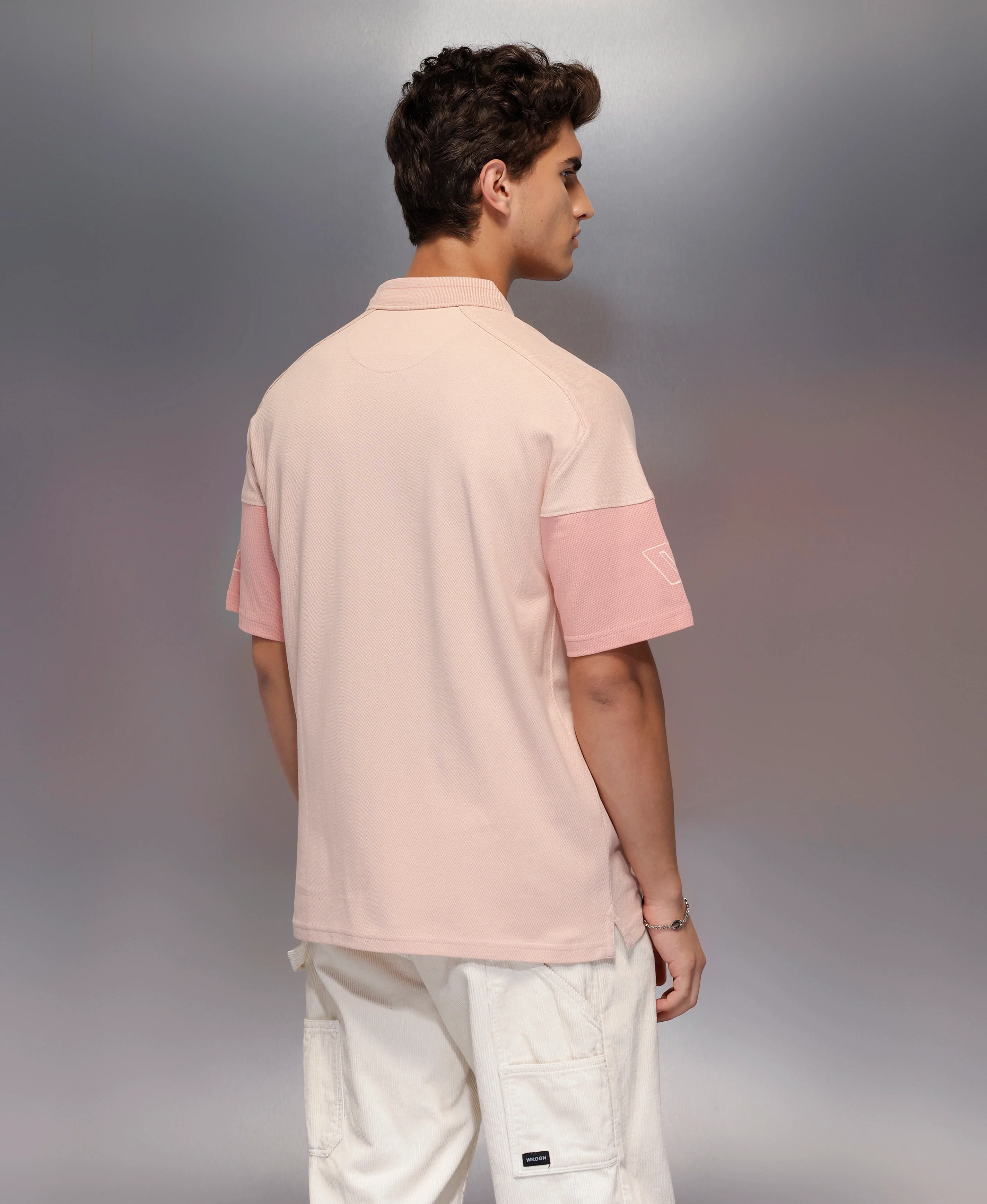 Classic Cut And Sew Polo T-Shirt | Pink - Image 3