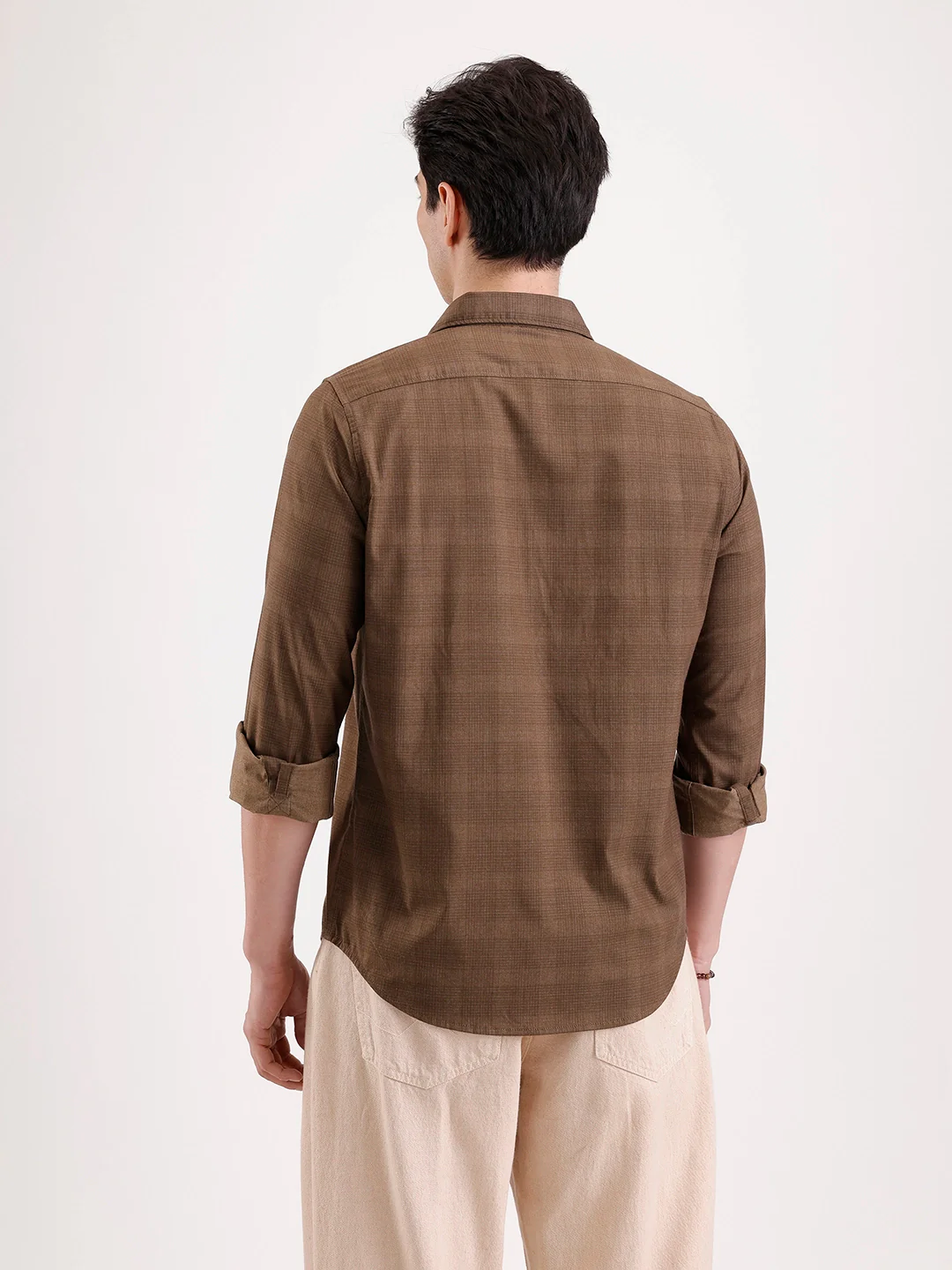 Classic Full Sleeve Checkered Shirt | Brown - Image 3