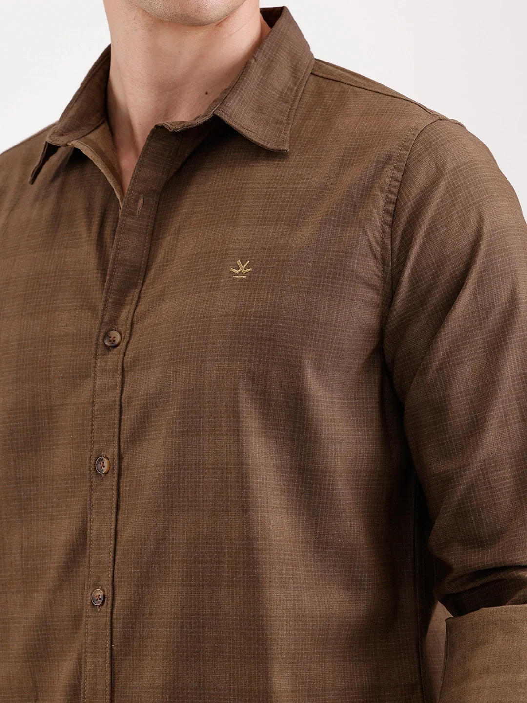 Classic Full Sleeve Checkered Shirt | Brown - Image 5