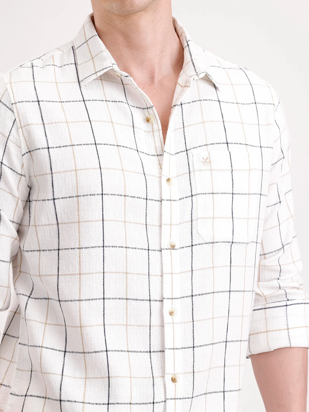 Classic Full Sleeve Checkered Shirt | White - Image 5