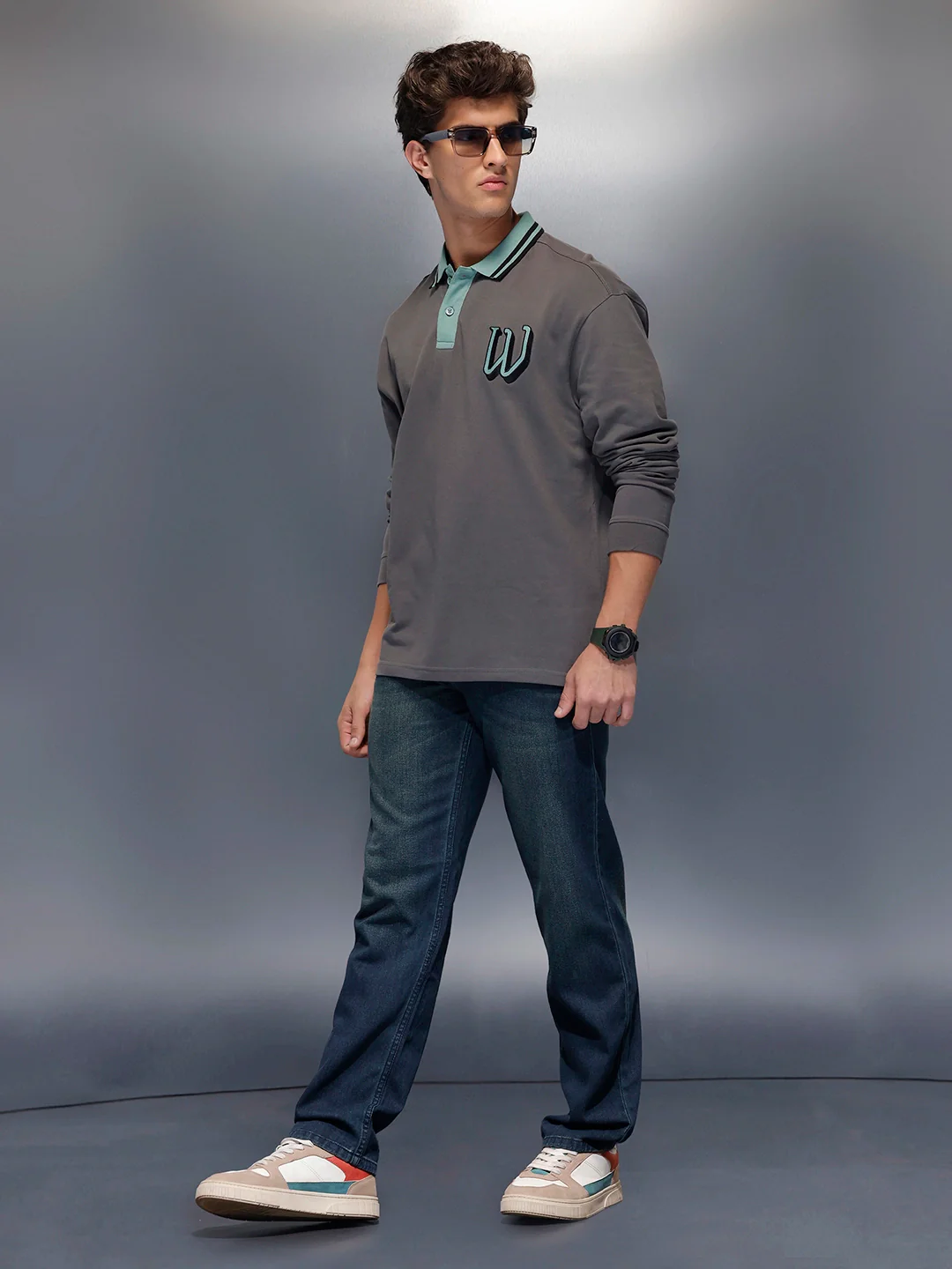 Classic Long Sleeve Polo T-Shirt | Grey - Image 2