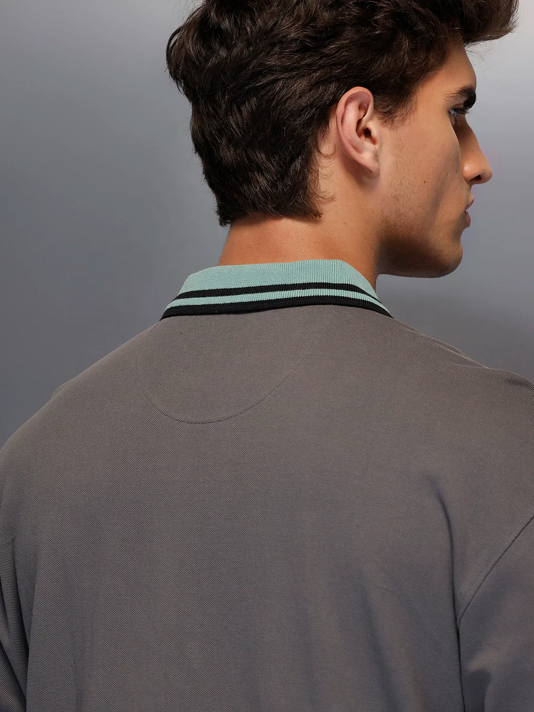 Classic Long Sleeve Polo T-Shirt | Grey - Image 4