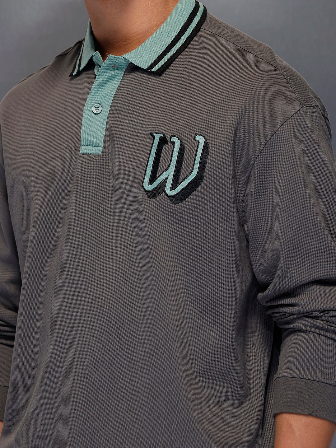 Classic Long Sleeve Polo T-Shirt | Grey - Image 5