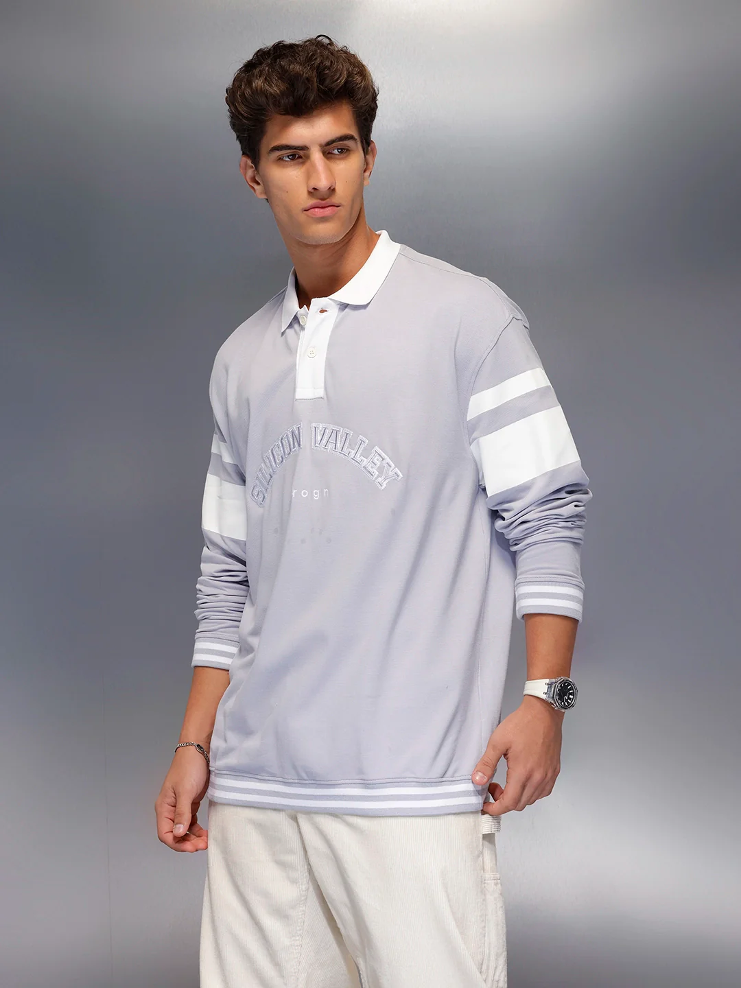 Classic Long Sleeve Polo T-Shirt | Purple - Image 4