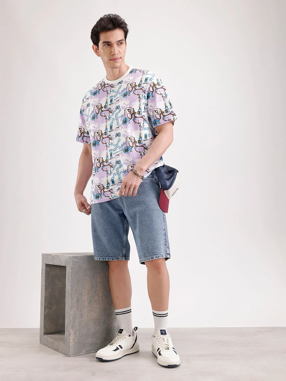 Classic Oversized AOP T-Shirt | Off White - Image 2