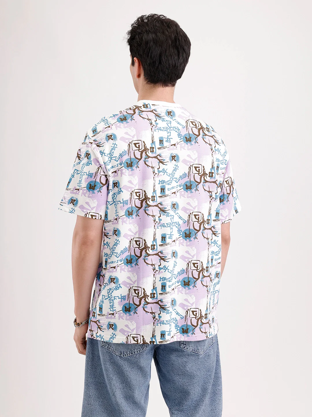 Classic Oversized AOP T-Shirt | Off White - Image 3
