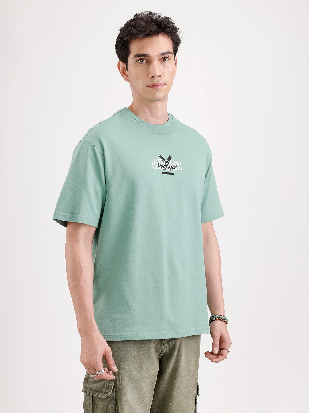 Classic Oversized Back Printed T-Shirt | Green - Image 4
