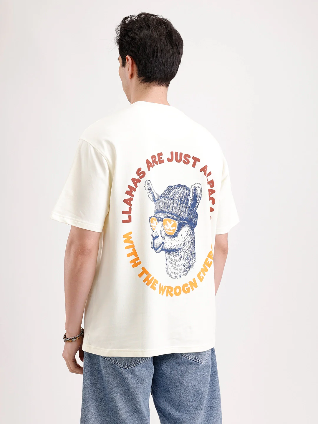 Classic Oversized Back Printed T-Shirt | Yellow - Image 3