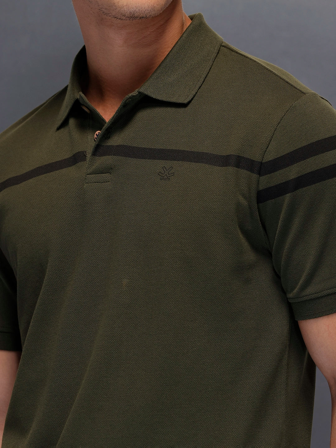 Classic Placement Printed Polo T-Shirt | Olive - Image 5