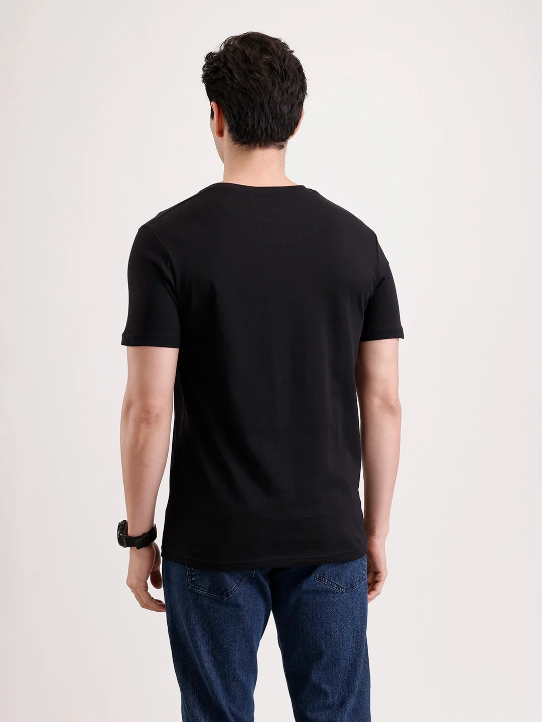 Classic Placement Printed T-Shirt | Black - Image 3