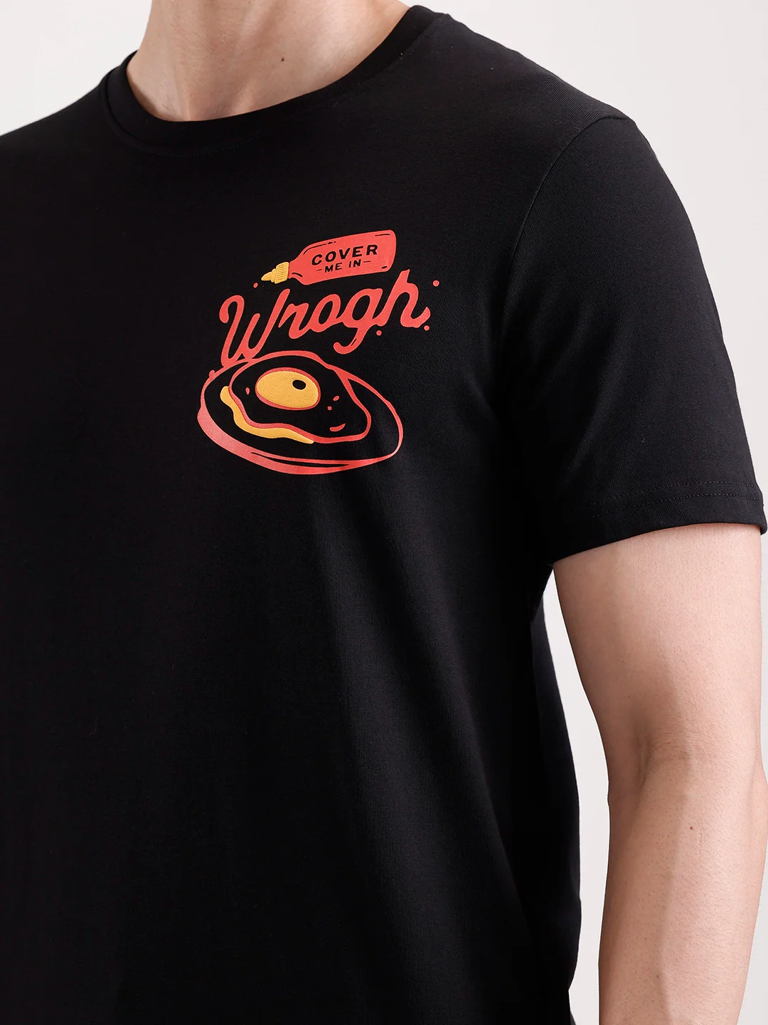 Classic Placement Printed T-Shirt | Black - Image 5