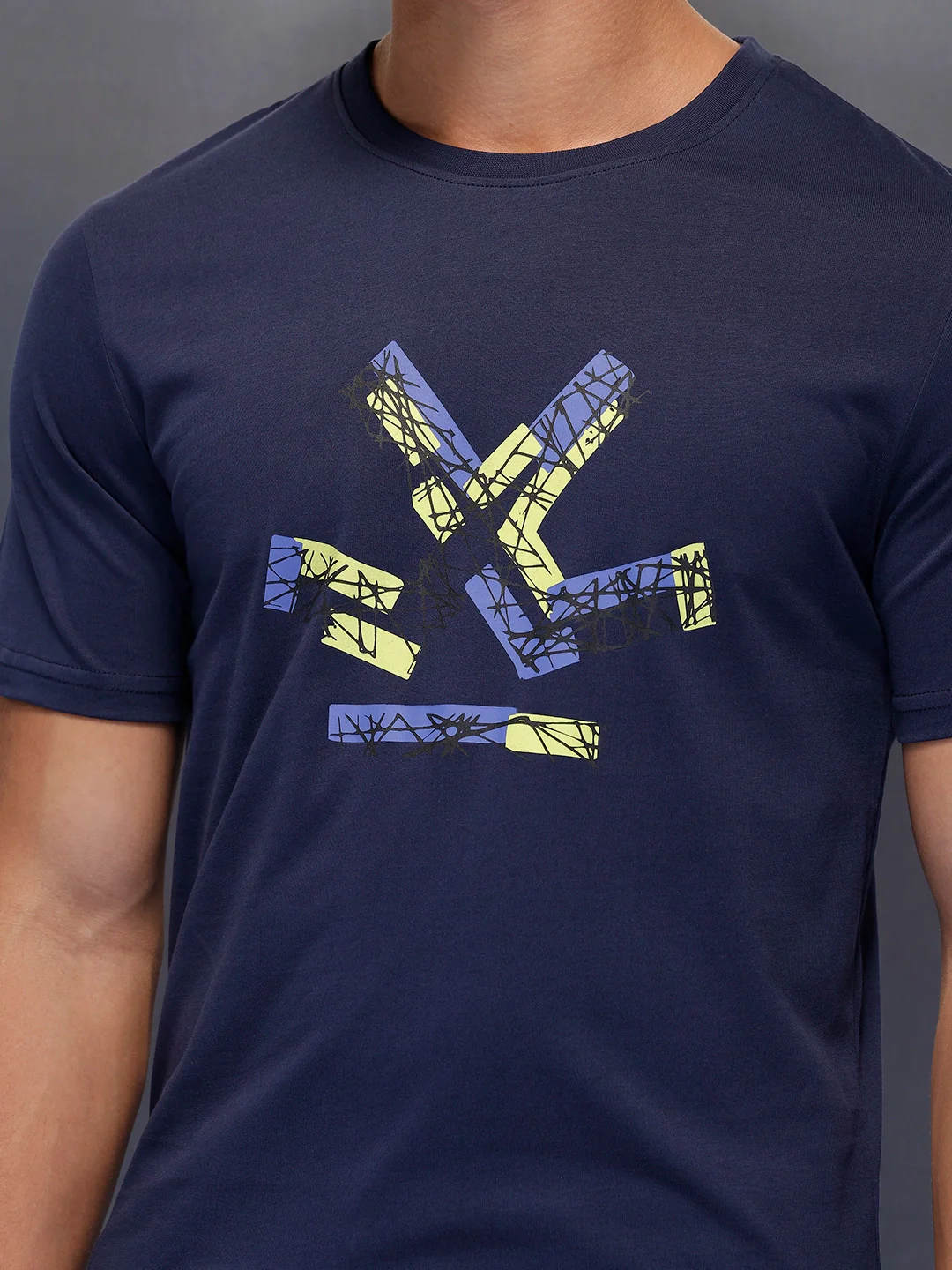 Classic Placement Printed T-Shirt | Navy Blue - Image 5