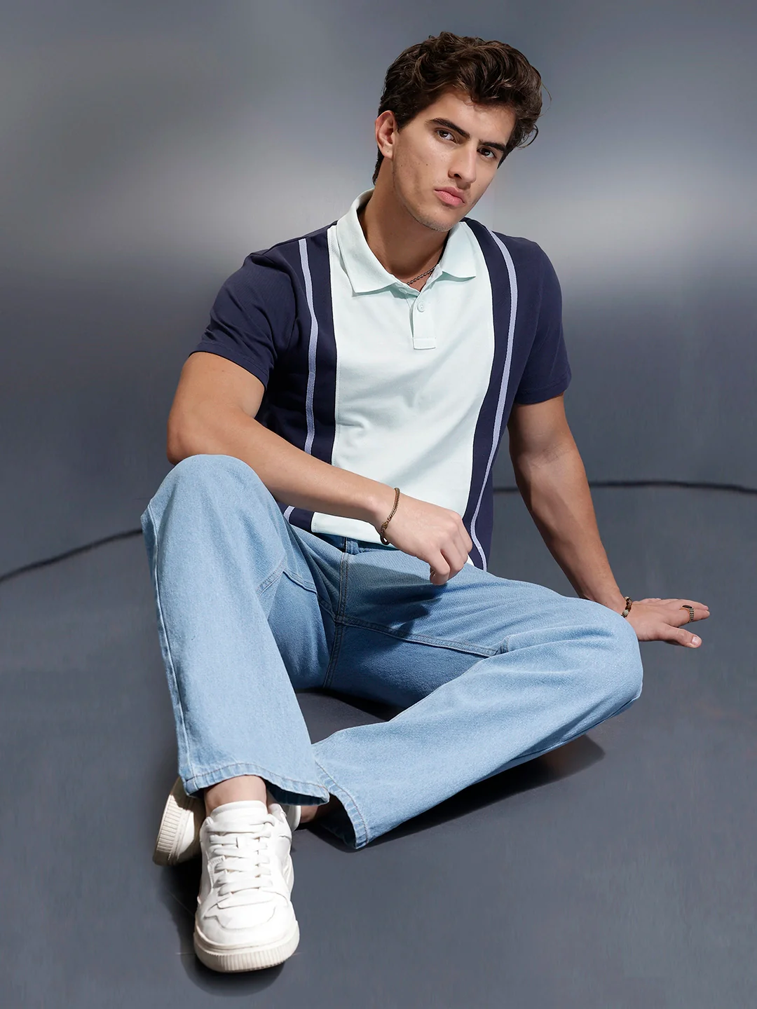 Classic Printed Regular Fit Polo | Blue - Image 2