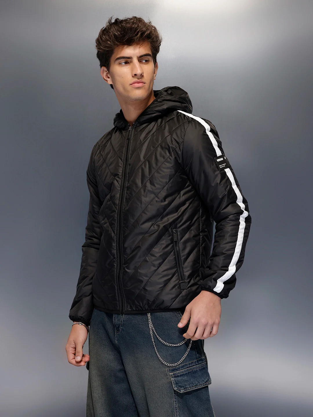 Classic Regular Fit Hooded Jacket | Black - Image 4