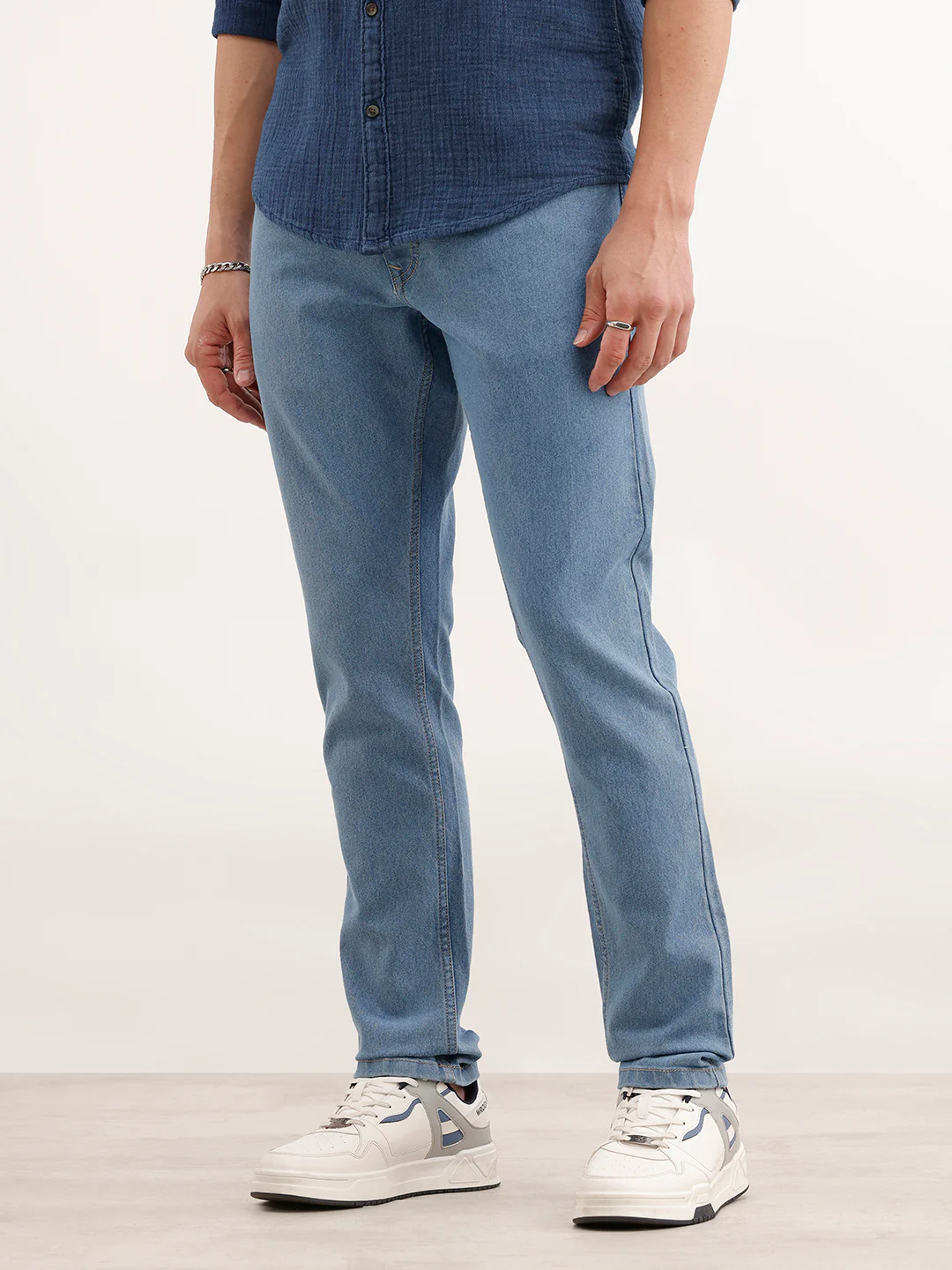 Classic Slim Fit Denim Jeans | Light Blue - Image 4