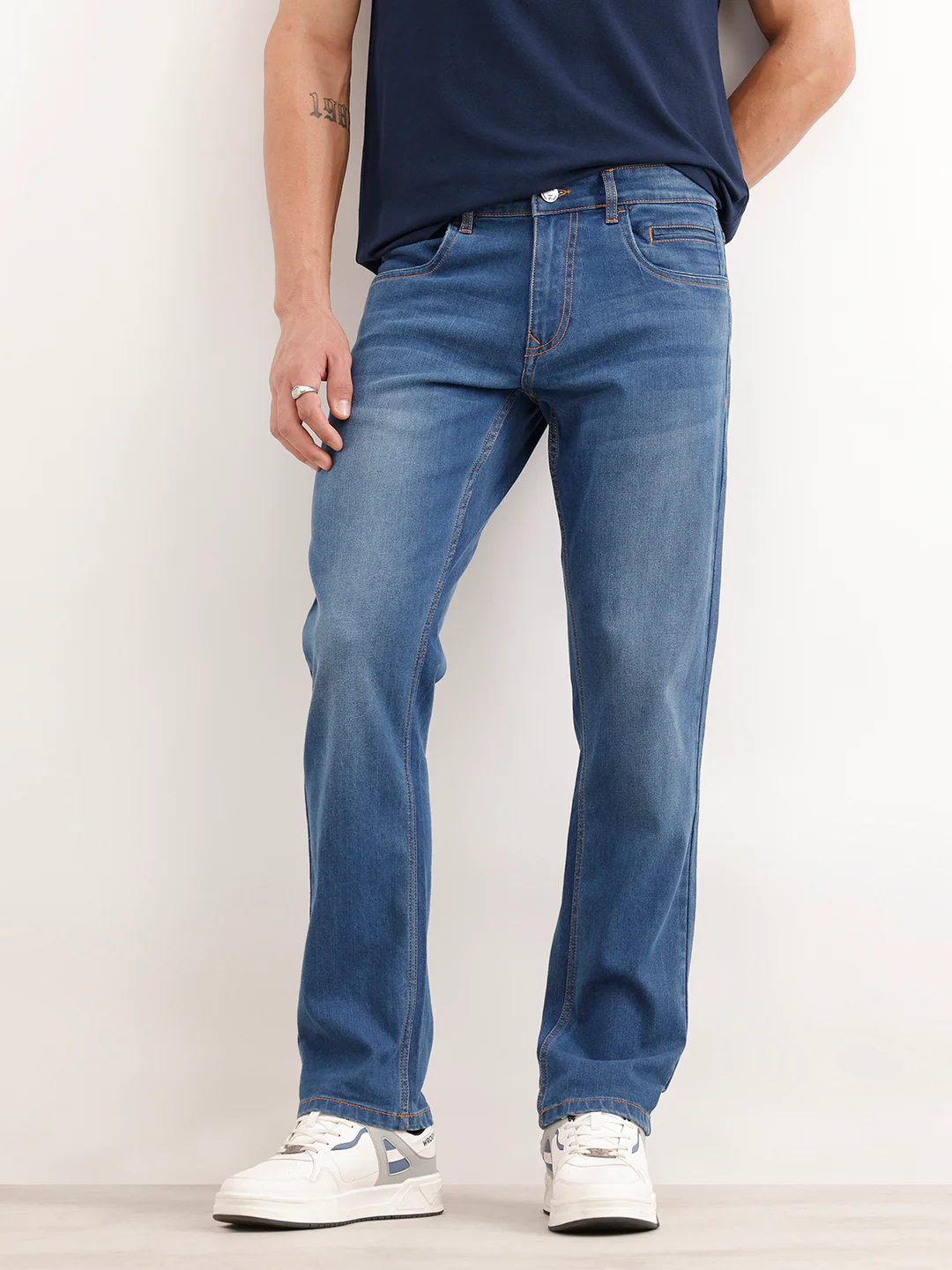 Classic Straight Fit Denim Jeans | Light Blue