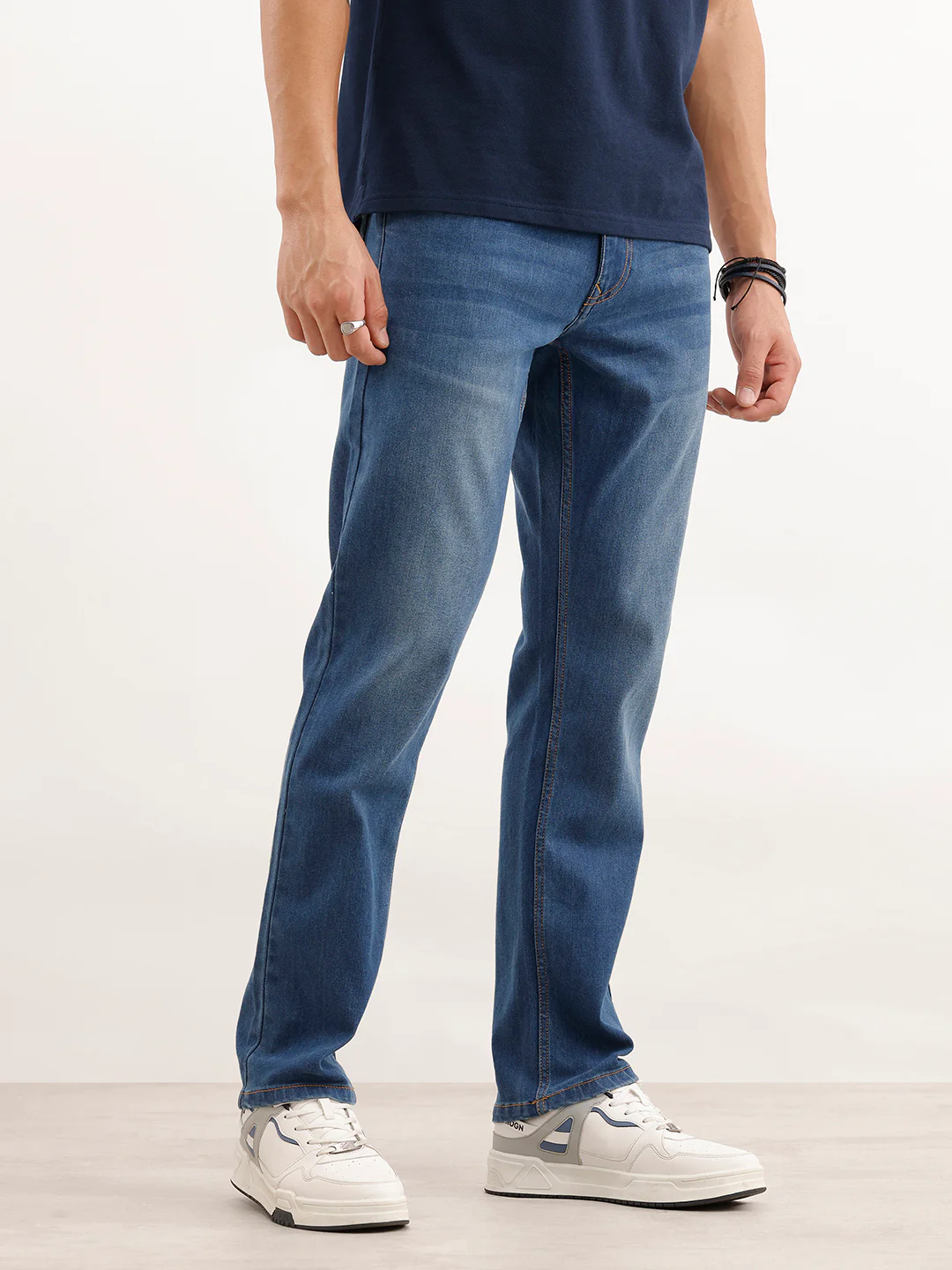 Classic Straight Fit Denim Jeans | Light Blue - Image 4