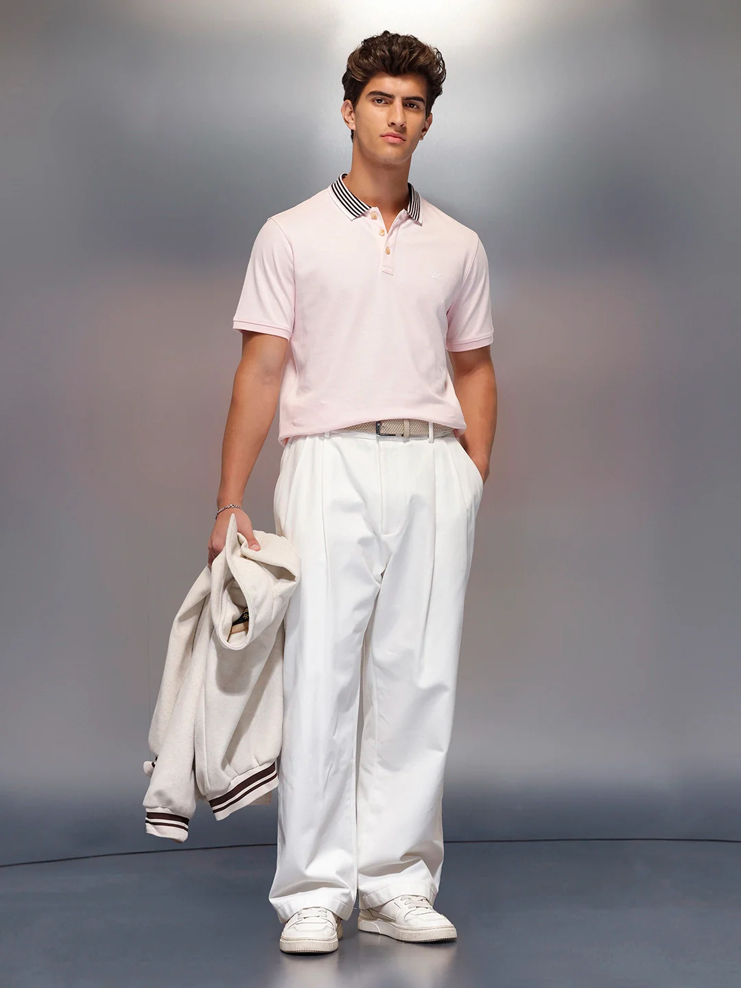 Classic Tipping Collar Polo T-Shirt | Pink - Image 2