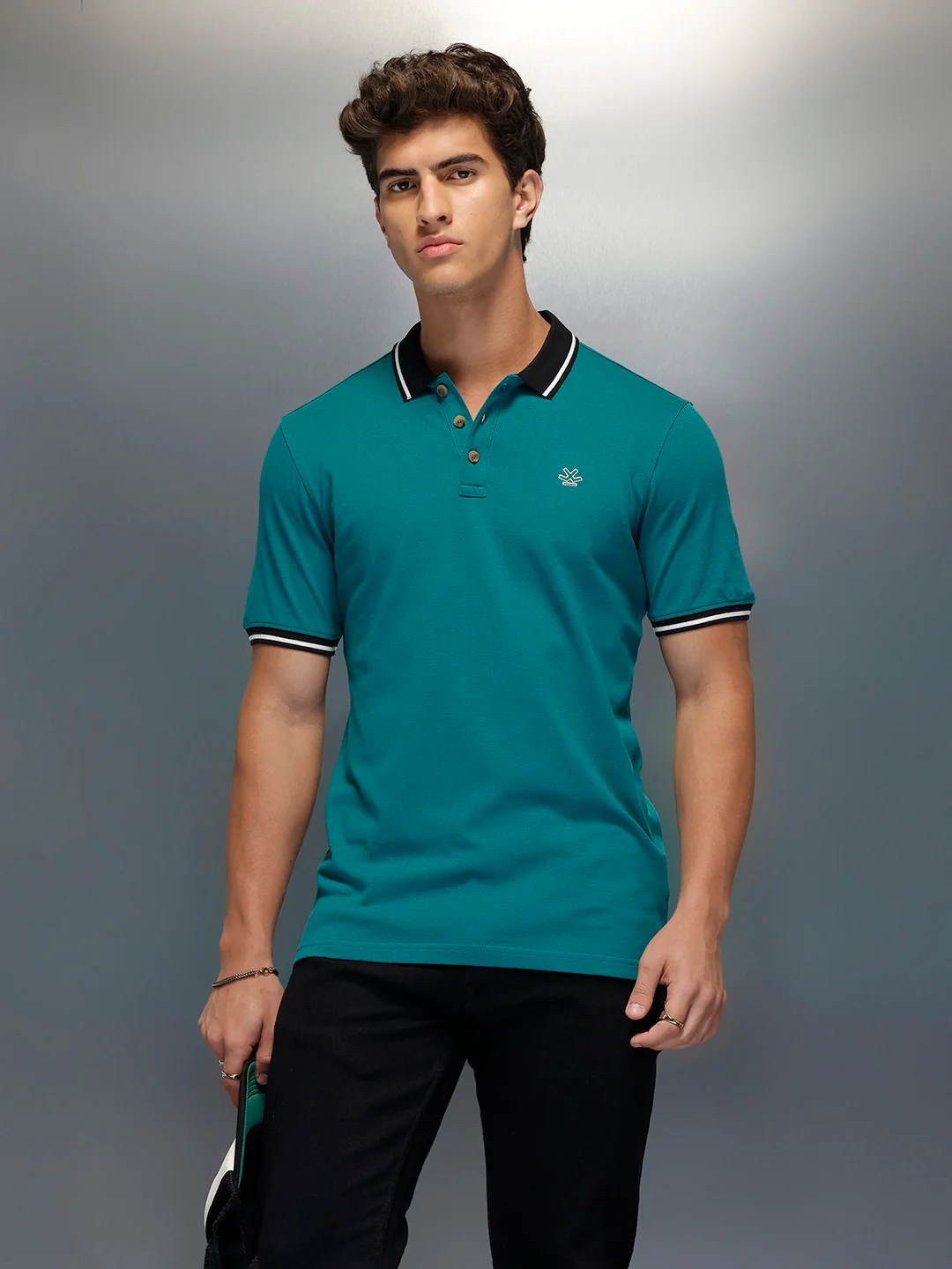 Classic Tipping Collar Polo T-Shirt | Teal