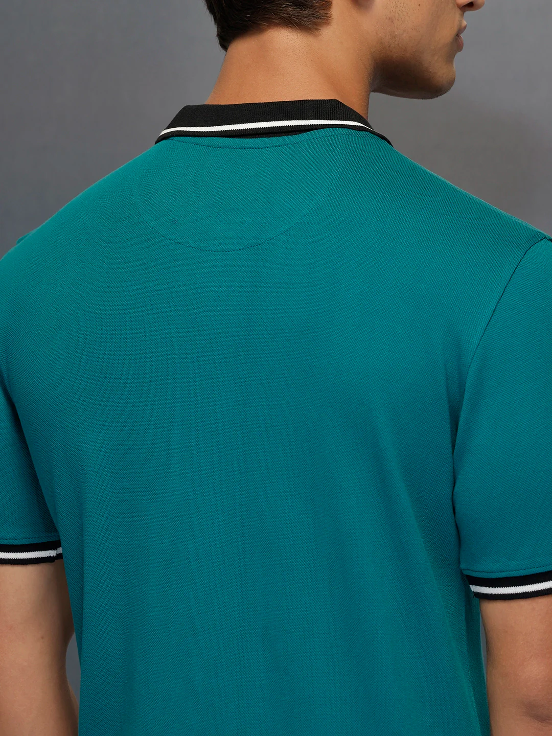 Classic Tipping Collar Polo T-Shirt | Teal - Image 5